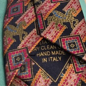 ÍTALO FERRETTI Tie Flying Horses Rich Jewel Tones Luxury Silk Handmade in Italy